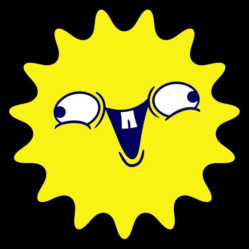 Bright Sun Funny Face Laughing Comic Cartoon