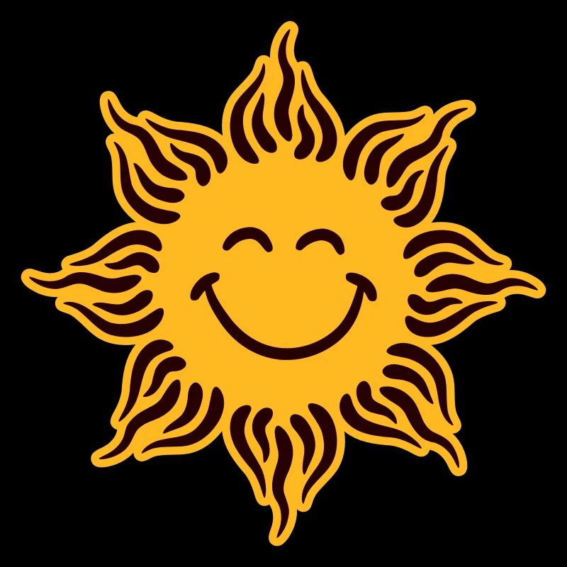 Bright Sun Funny Face Smile Comic Cartoon