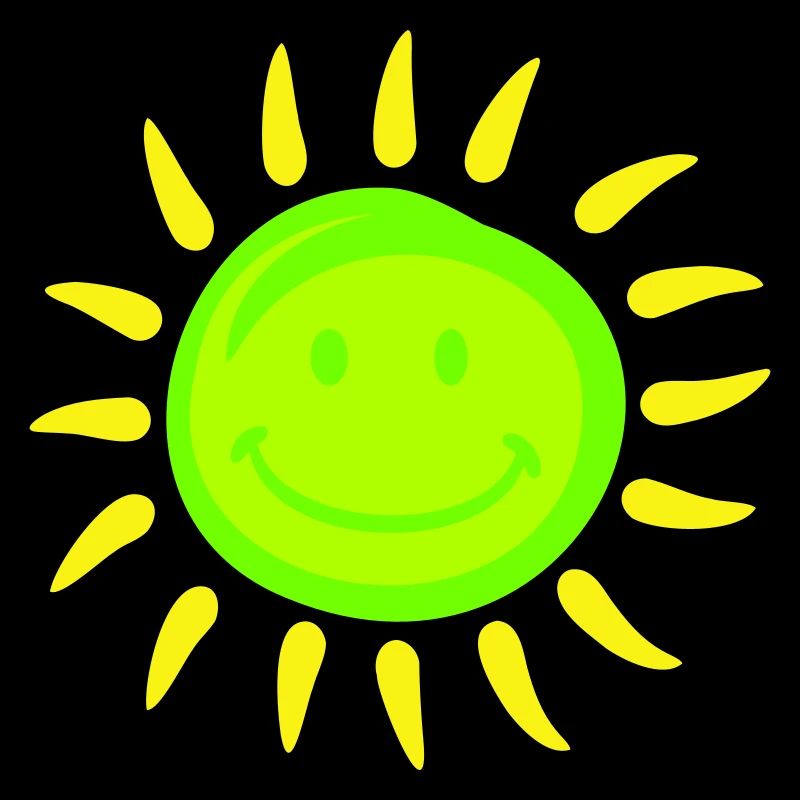 Bright Sun Funny Face Smile Comic Cartoon