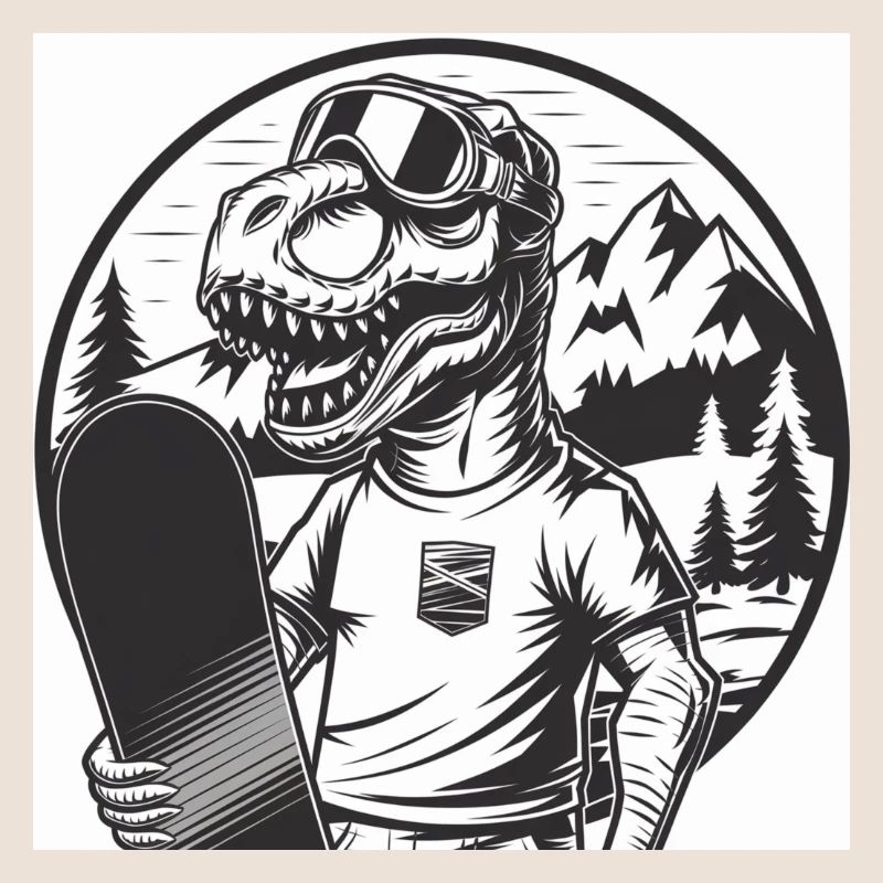 Ski-Rex, le T-Rex à skier