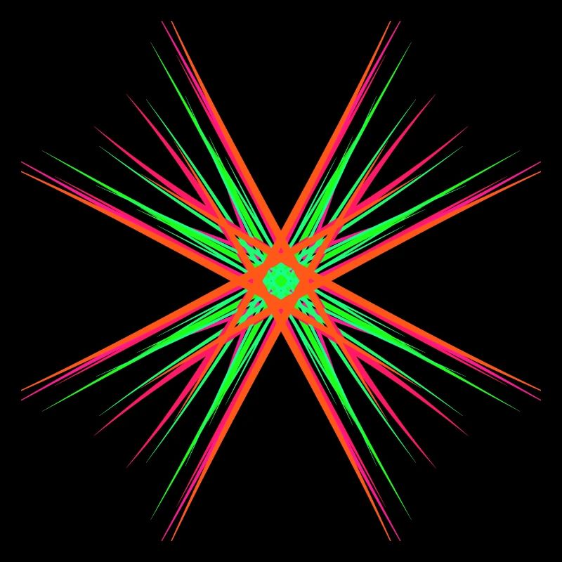 Étoile composée de plusieurs couleurs vives