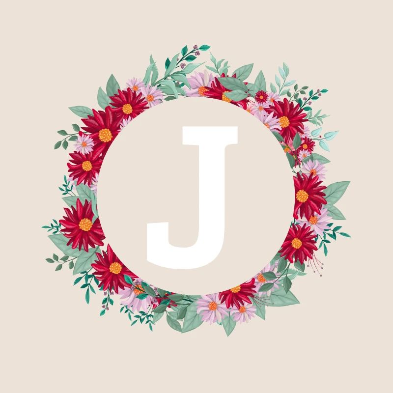 Buchstabe j Blumenkranz