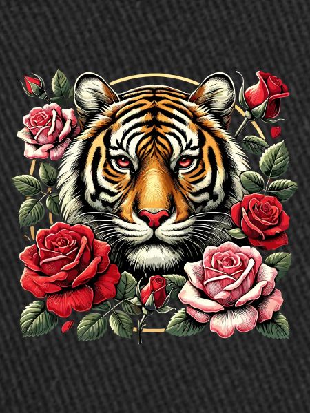 Tigre et roses