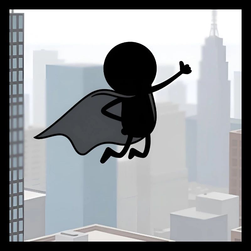 Super-Strichmännchen in der Stadt