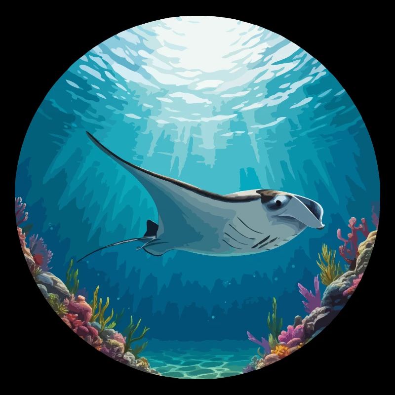 Mantarochen in der Sonne