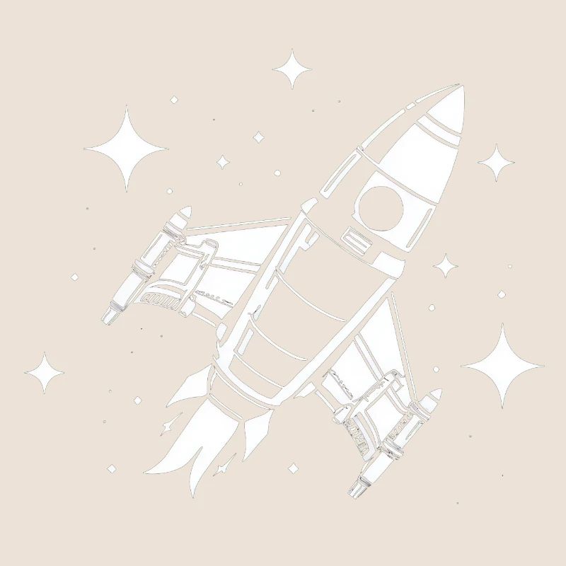 Fusée spatiale dans les étoiles