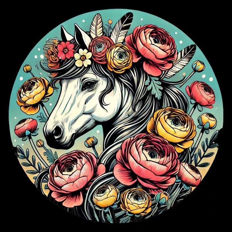 Blumen Pferd