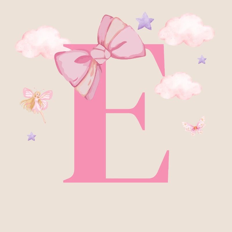 Buchstabe e rosa Wolken