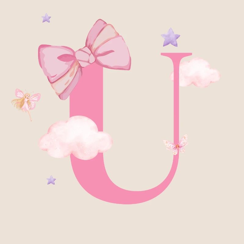 Letter u Pink Clouds