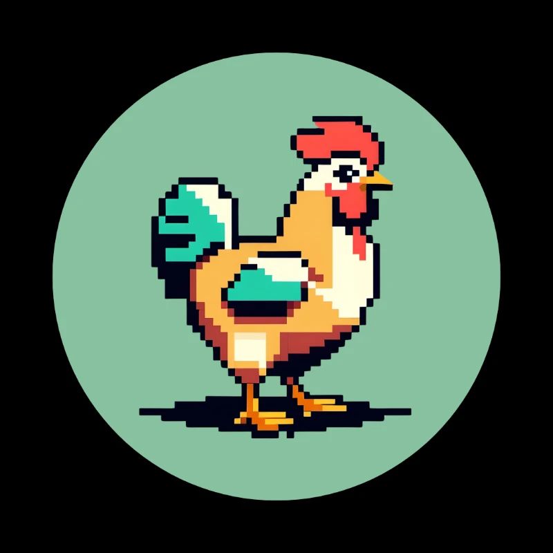 8-Bit Chicken Star (Pixel Art)