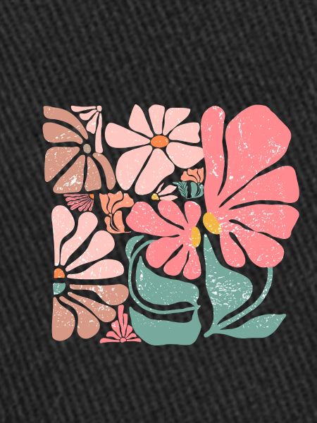 Fleurs groovy rétro rose