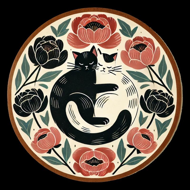 Chat noir et blanc