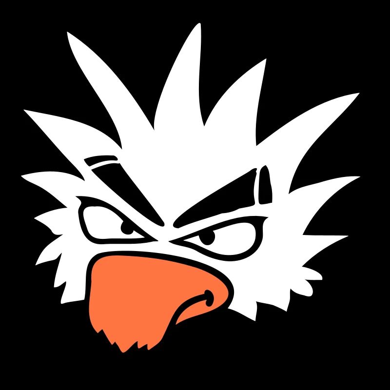 Weißer Papagei Vogel guckt böse cool ernst Comic