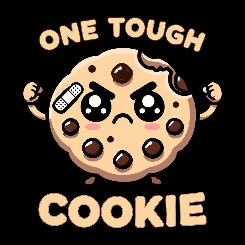 Kawaii Chibi Cookie Ein harter Keks Spaß Essen Wortspiel