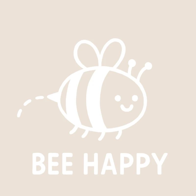 Bee Happy – Cute Smiling Bee - White