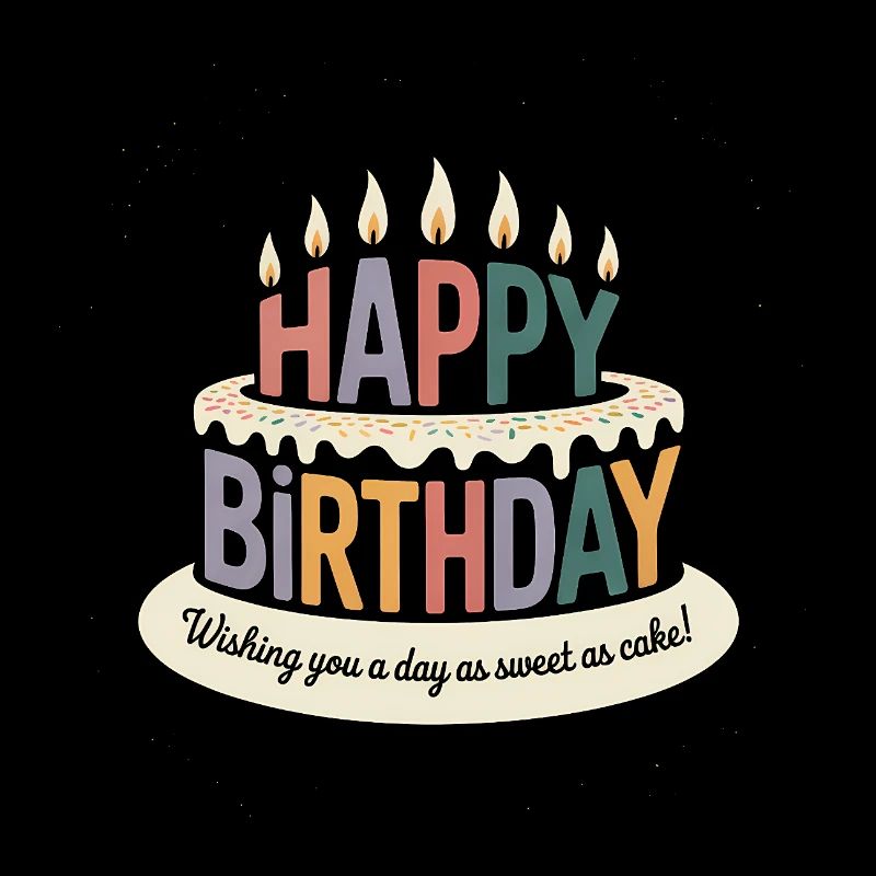 Joyeux anniversaire - Logo de dessin animé vintage cool