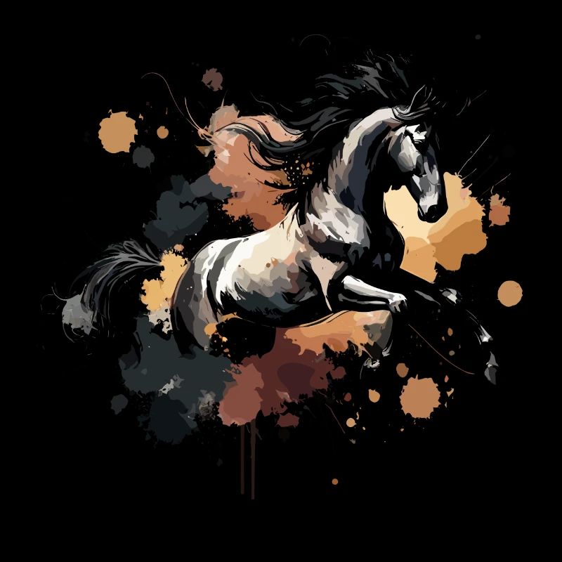 Cheval aquarelle, horse