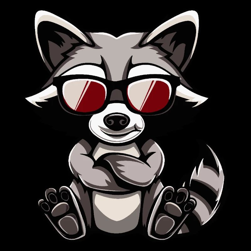 Waschbär Cool Comic