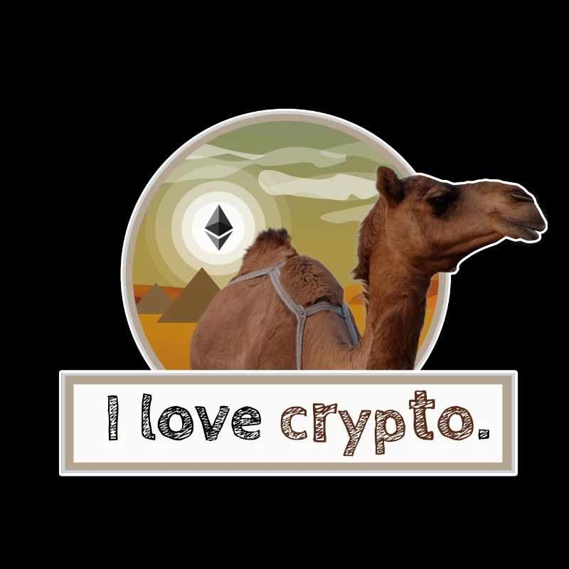 I LOVE CRYPTO Ethereum desert pyramid funny cool