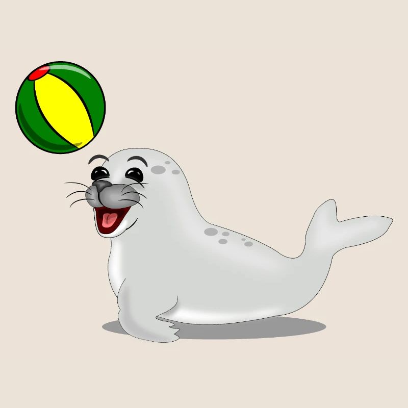 Phoque rieur avec boule