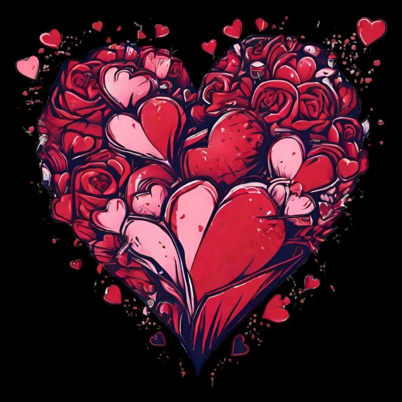 Strahlend rote Liebesherzen Valentinstag