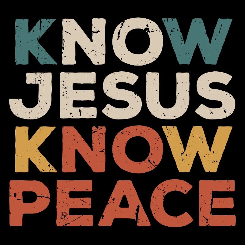 Know Jesus Know Peace Retro Glaubensspruch