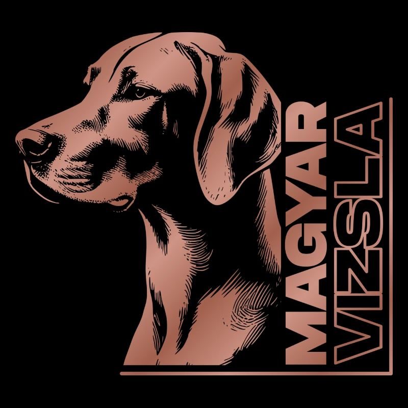 Magyar Vizsla drawing head rose gold