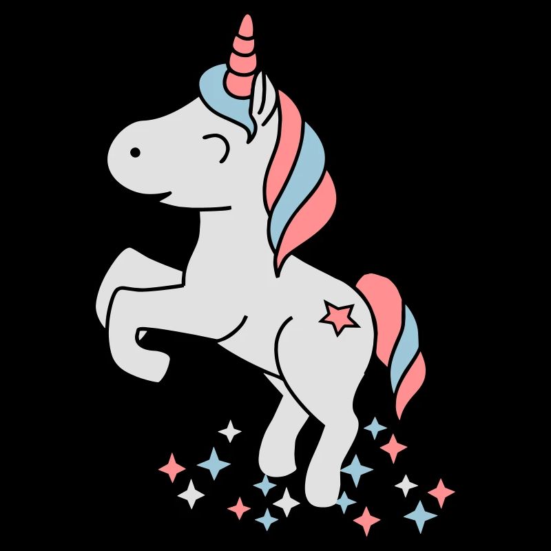 Stehendes Einhorn mit Glitzersternen