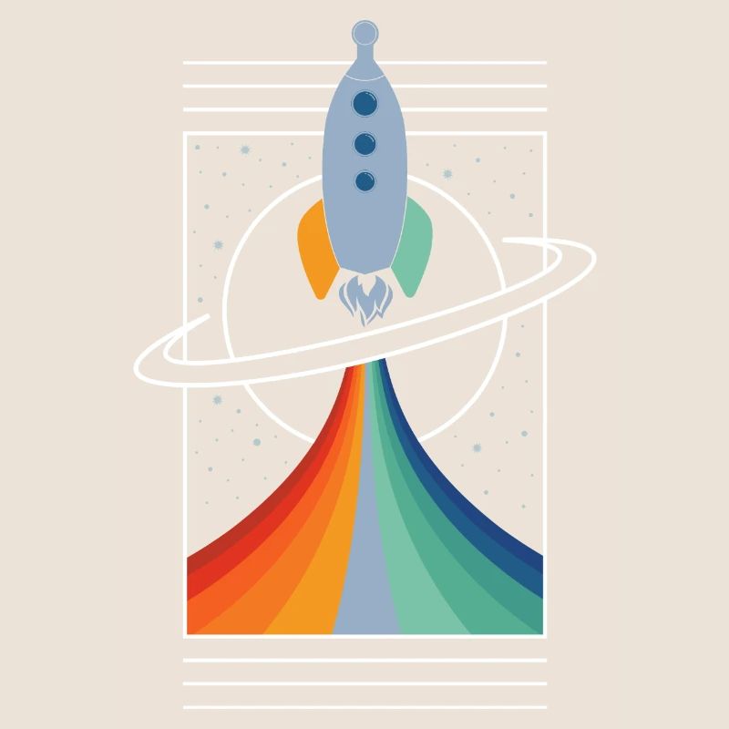 Fusée (Coloré, Contour)