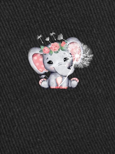 Éléphant fille avec une fleur