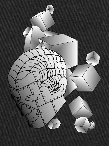 Robot avec cube gris clair