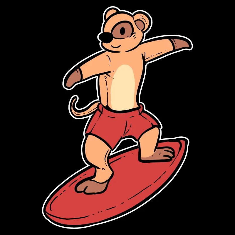 Meerkat Surfer Wakeboarder Gift