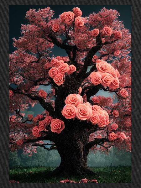 Tree with rose leaves