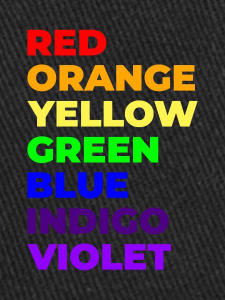 Rainbow colours