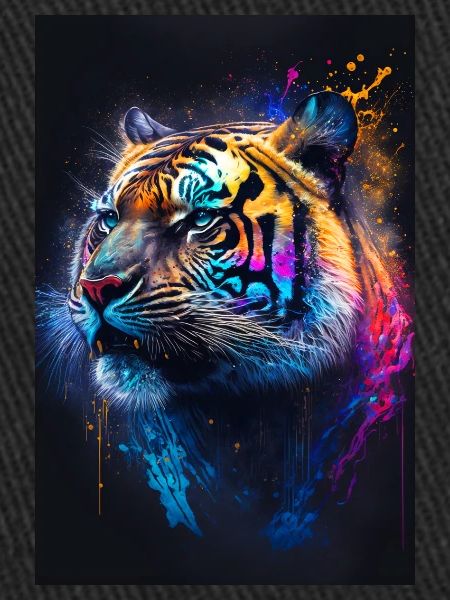 Coloured tiger with blobs