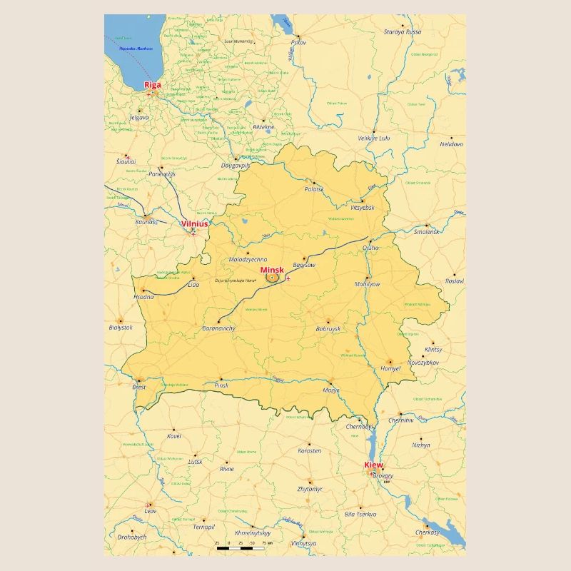 Biélorussie Carte Biélorussie