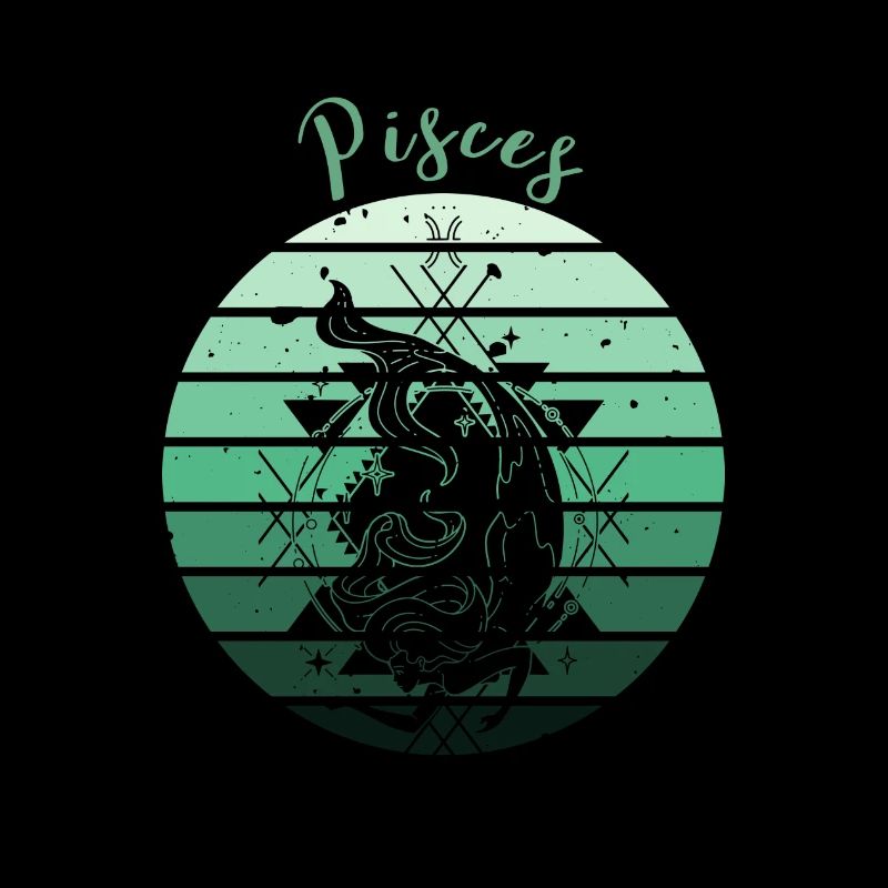 Logo rétro signe astrologique "Poisson"