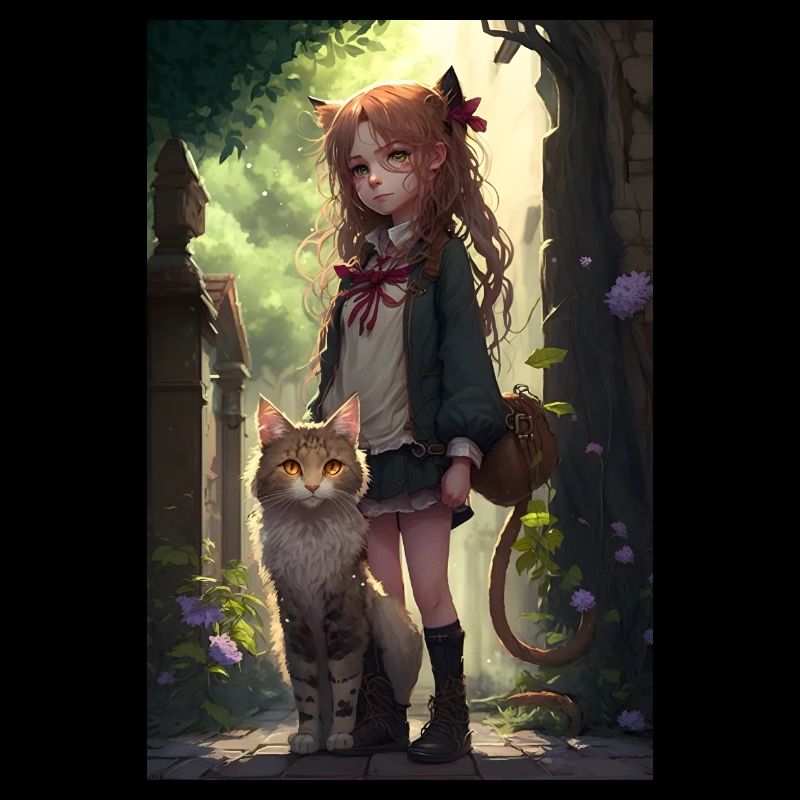 Anime Katze Mädchen Frau Geschenk