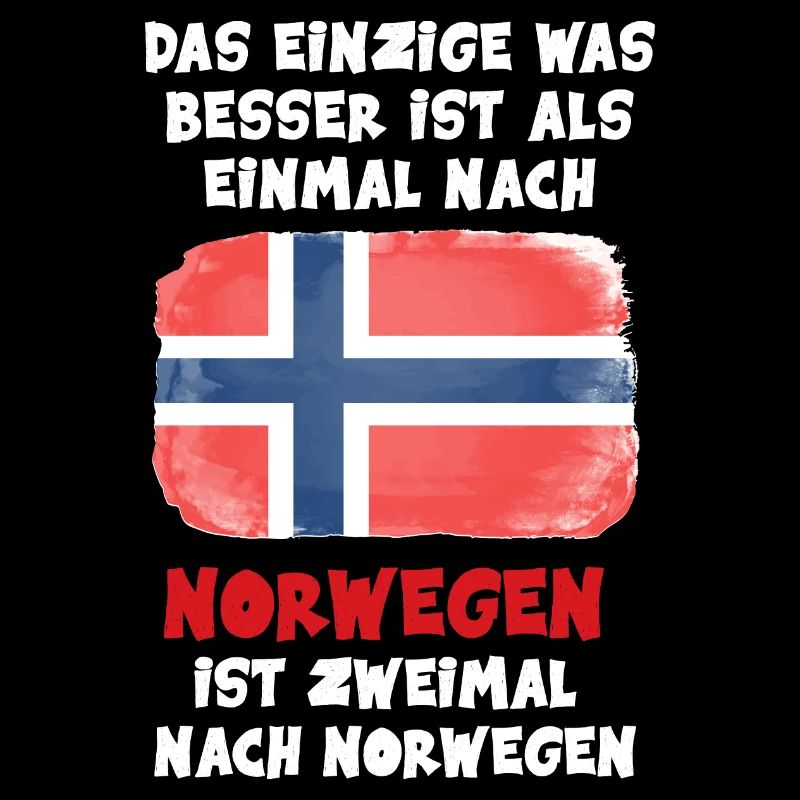 Zweimal nach Norwegen Flagge Urlaub Geschenk