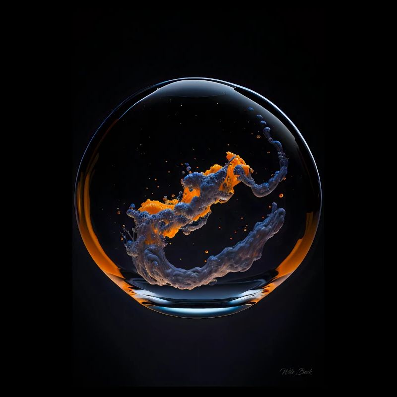 Nuages dans une bulle orange 1