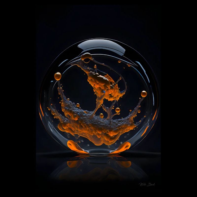 Nuages dans une bulle orange 3