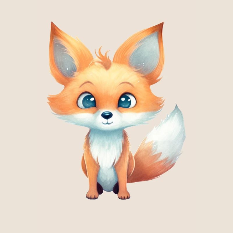 Fuchs Putzig Waldtier Wasserfarben