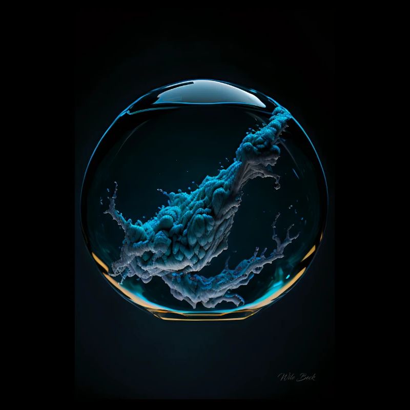 Kaos in einer Blase cyan 2