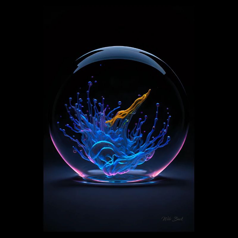 Kaos in einer Blase neon 3