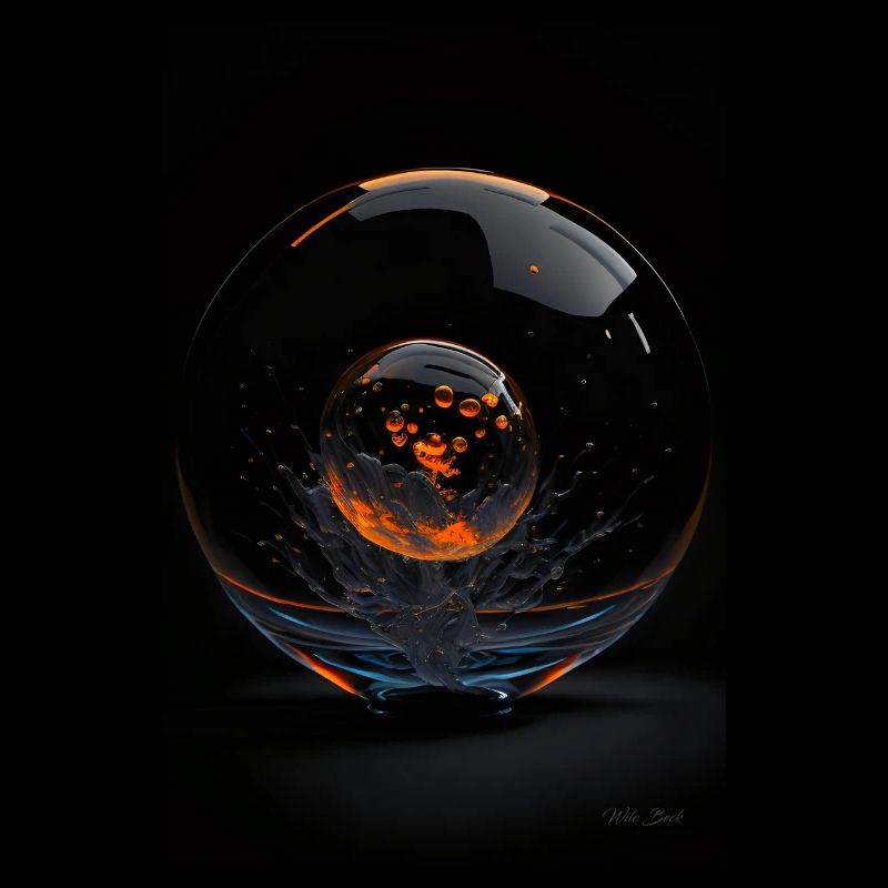Kaos in einer Blase orange 3