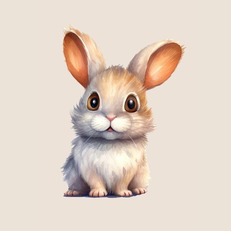 Dessin à l’aquarelle de lapin