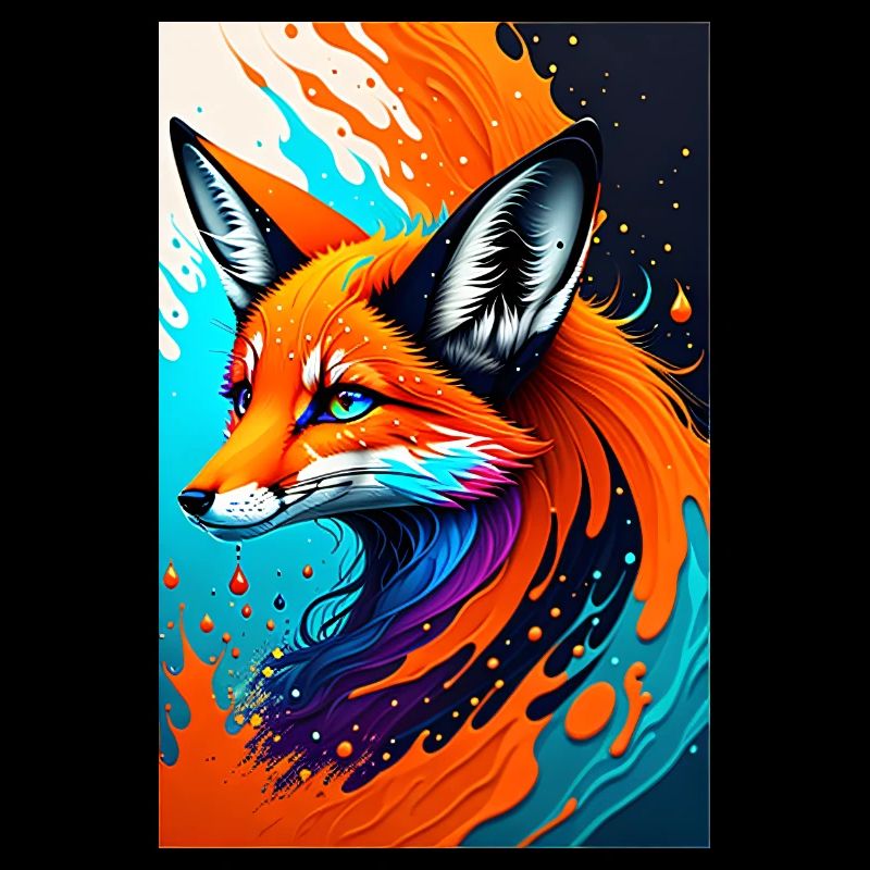 Buntes Kunst Potrait Fuchs 1