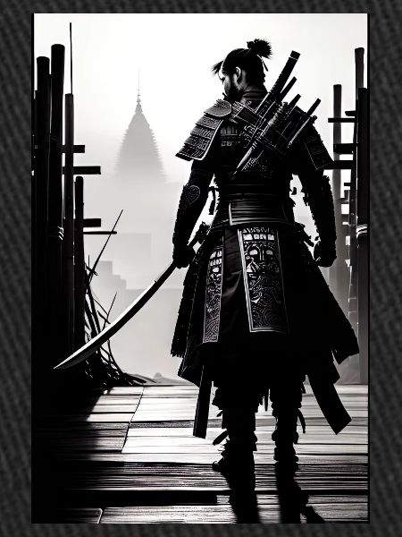 Samouraï Noir et Blanc Design