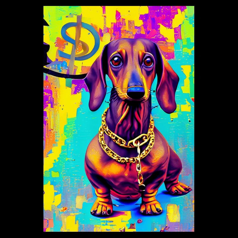 Impression pop art moderne | Blaireau avec graffiti coloré