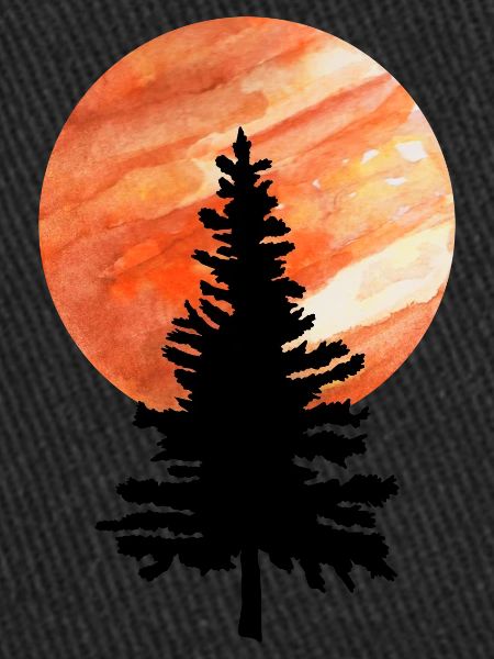 Pine tree and moon